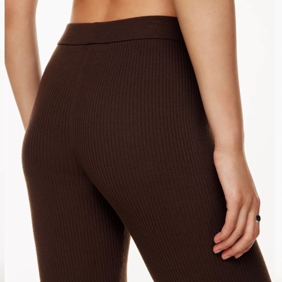 Aritzia Babaton Brown Rib Knit Legging with slits size Small - Picture 5 of 11